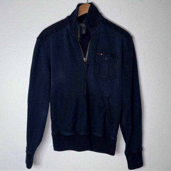 VTG Polo Ralph Lauren Coastal Rescue Heavy 1/2-Zip Pullover Sweater Size Small - Picture 1 of 9